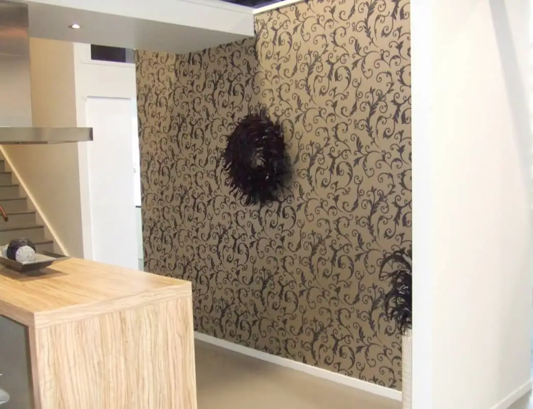 Wallpapered feature wall